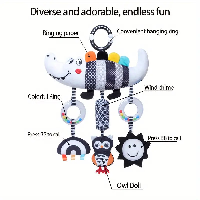 Baby Wind Chime Hanging Ornament Car Toy - Caterpillar or Crocodile